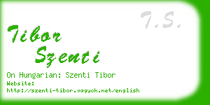tibor szenti business card